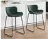 LuxusKollektion Barhocker 2er-Set mit Steppdesign, PU-Kunstleder, grün, Metallfüße
