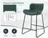 LuxusKollektion Barhocker 2er-Set mit Steppdesign, PU-Kunstleder, grün, Metallfüße