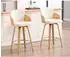 LuxusKollektion Barhocker 2er-Set mit Armlehne, gepolstert, Samt, beige