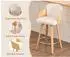 LuxusKollektion Barhocker 2er-Set mit Armlehne, gepolstert, Samt, beige