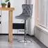 LuxusKollektion Barhocker 2er-Set, Samt, höhenverstellbar, dunkelgrau, mit Rückenlehne und Löwenring-Griff