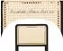 LuxusKollektion Barhocker 4er-Set mit Rattan-Rückenlehne, Holzbeine, Leinen, beige