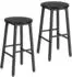 LuxusKollektion Barhocker 2er-Set, höhenverstellbar, mit Fußstütze, schwarz
