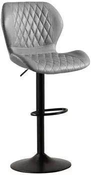 LuxusKollektion Barhocker mit Lehne, höhenverstellbar, 360° drehbar, Kunstleder, grau