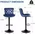 LuxusKollektion Barhocker 2er-Set, höhenverstellbar, Kunstleder, blau