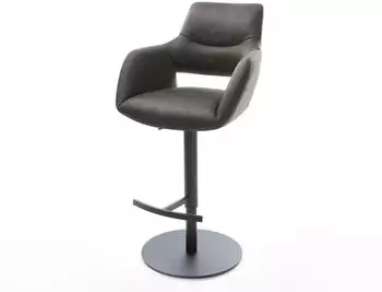 DeLife Yago-Flex Barhocker Mikrofaser anthrazit vintage, Drehfuß höhenverstellbar (37663)