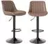 LuxusKollektion Barhocker 2er-Set, drehbar & höhenverstellbar, PU-Leder, braun