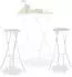 Relaxdays Barhocker klappbar, Kunststoff/Metall, weiß, 2er Set