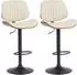 CLP Clawson Barhocker 2er Set Kunstleder, höhenverstellbar, walnuss/creme