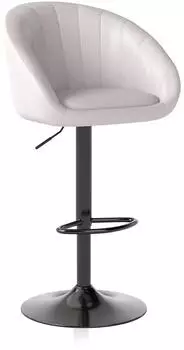 LuxusKollektion Barhocker höhenverstellbar mit Lehne und Fußstütze, Leinen, beige
