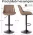 LuxusKollektion Barhocker 3er-Set, drehbar, höhenverstellbar, PU-Leder, braun