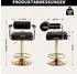 LuxusKollektion Barhocker-Set höhenverstellbar, 360° drehbar, gepolstert, schwarz