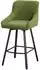 LuxusKollektion Barhocker 360° drehbar, Hochlehner, Fußstütze, grüner Stoff (66,5cm)