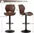 LuxusKollektion Barhocker mit Lehne, 360° drehbar, höhenverstellbar, PU-Kunstleder, braun, 6er-Set
