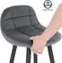 Woltu Barhocker 4er Set, Samtbezug, Sitzhöhe 70cm, dunkelgrau (BH364dgr-4)