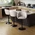 LuxusKollektion Barhocker 3er-Set, höhenverstellbar, mit Lehne und Fußstütze, beige, Leinengewebe