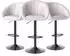 LuxusKollektion Barhocker 3er-Set, höhenverstellbar, mit Lehne und Fußstütze, beige, Leinengewebe