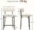 LuxusKollektion Barhocker 2er-Set mit Rückenlehne und Fußstütze, weiß, 63,5cm Sitzhöhe