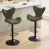 LuxusKollektion Barhocker 2er Set, höhenverstellbar, 360° drehbar, Chenille, grün