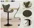 LuxusKollektion Barhocker 2er Set, höhenverstellbar, 360° drehbar, Chenille, grün