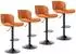 LuxusKollektion Barhocker 4er-Set höhenverstellbar, drehbar, Kunstleder, orange