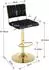 LuxusKollektion Barhocker 4er-Set, drehbar, höhenverstellbar, Samt, geflochtene Lehne, schwarz