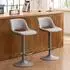 LuxusKollektion Barhocker 2er Set, höhenverstellbar, drehbar, mit Rückenlehne, grau