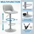 LuxusKollektion Barhocker 2er Set, höhenverstellbar, drehbar, mit Rückenlehne, grau