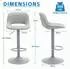 LuxusKollektion Barhocker 2er Set, höhenverstellbar, drehbar, mit Rückenlehne, grau