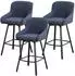 LuxusKollektion Barhocker 3er-Set, 66,5cm, 360° drehbar, Stoff blau, bis 150kg