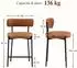 LuxusKollektion Barhocker 2er-Set mit Rückenlehne, PU-Leder, braun, 63,5cm Sitzhöhe