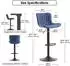 LuxusKollektion Barhocker 2er-Set, drehbar, höhenverstellbar, Kunstleder, marineblau
