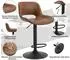 Woltu Barhocker höhenverstellbar, Kunstleder, braun, 2er-Set (W0ATT0282-2)