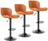 LuxusKollektion Barhocker 3er-Set höhenverstellbar, drehbar, Kunstleder, orange