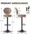 LuxusKollektion Barhocker 4er-Set, drehbar, höhenverstellbar, mit Rückenlehne, Kunstleder, braun