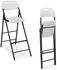 Relaxdays Klappbarer Barhocker, Metall, weiß, 2er Set