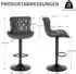LuxusKollektion Barhocker 3er-Set, höhenverstellbar, Kunstleder, dunkelgrau