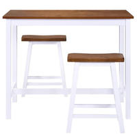 vidaXL Bartisch- und Hocker-Set 3-tlg. Massivholz