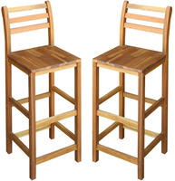 vidaXL Barhocker 2 Stk. Massivholz Akazie