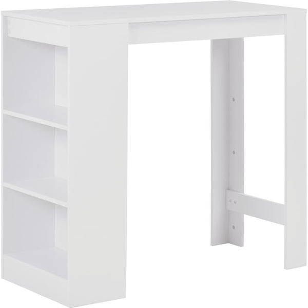 vidaXL Bar Table With Shelf White