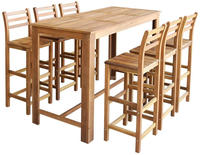 vidaXL Bartisch und Stuhl-Set 7-tlg. Akazienholz Massiv