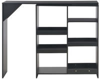 vidaXL Bartisch mit Beweglichem Regal Schwarz 138x39x110 cm