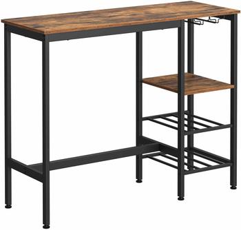 Vasagle Bartisch vintage braun-schwarz (LBT013B01)