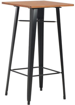 vidaXL Bartisch Schwarz 60×60×108 cm Kiefer-Massivholz Stahl (280082)