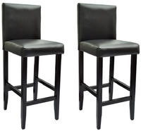 vidaXL Barhocker 2 Stk. Schwarz Kunstleder