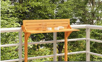 vidaXL Balkon-Stehtisch 90x37x122,5 cm Massivholz Akazie