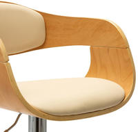 vidaXL Barhocker Creme Bugholz und Kunstleder