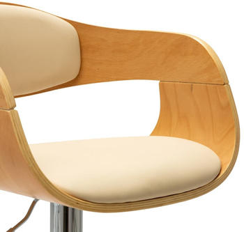 vidaXL Barhocker Creme Bugholz und Kunstleder (283120)