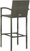 vidaXL Barhocker 2 Stk. Grau Poly Rattan