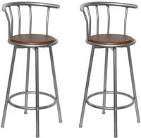 Barhocker 2 Stk. Braun Stahl - Vidaxl